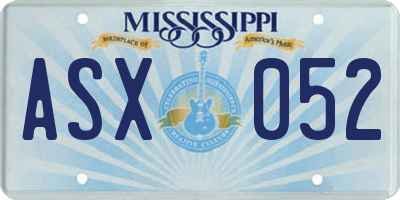 MS license plate ASX052