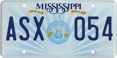 MS license plate ASX054