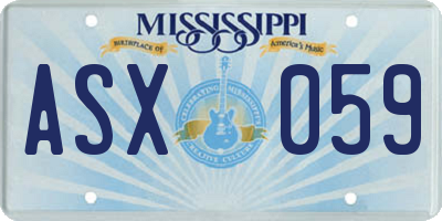 MS license plate ASX059