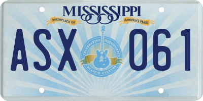 MS license plate ASX061