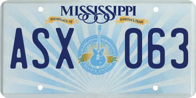 MS license plate ASX063