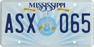 MS license plate ASX065