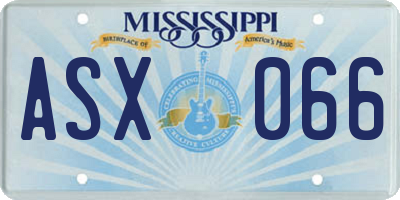 MS license plate ASX066