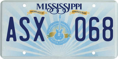 MS license plate ASX068