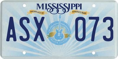 MS license plate ASX073
