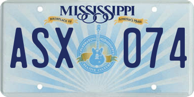 MS license plate ASX074