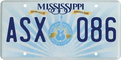 MS license plate ASX086