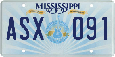 MS license plate ASX091