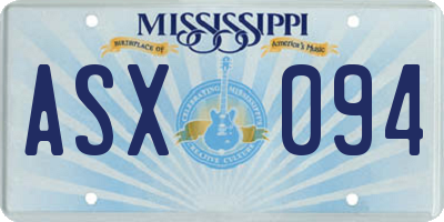 MS license plate ASX094
