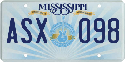 MS license plate ASX098