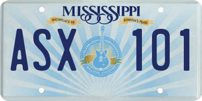 MS license plate ASX101