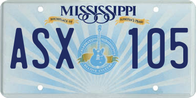 MS license plate ASX105