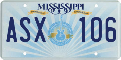 MS license plate ASX106