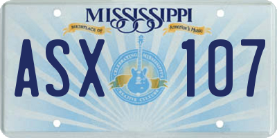 MS license plate ASX107