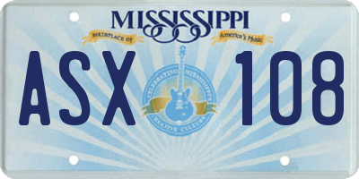 MS license plate ASX108