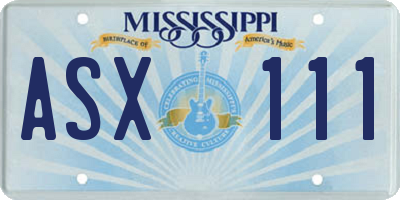 MS license plate ASX111