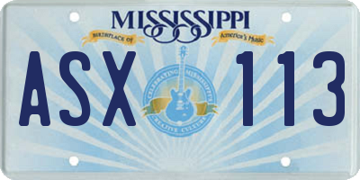 MS license plate ASX113