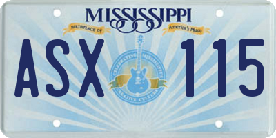 MS license plate ASX115