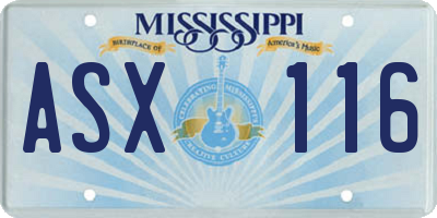 MS license plate ASX116