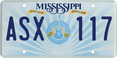 MS license plate ASX117