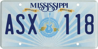 MS license plate ASX118