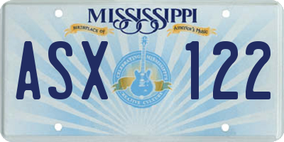 MS license plate ASX122