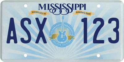 MS license plate ASX123