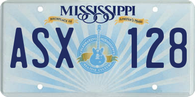 MS license plate ASX128