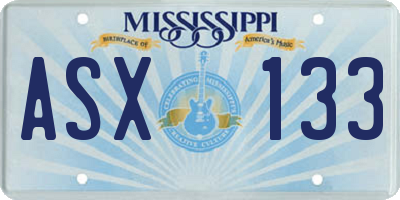 MS license plate ASX133