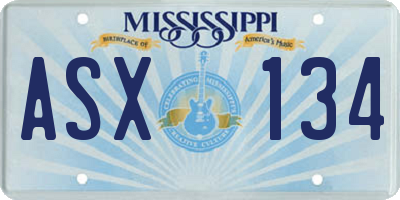 MS license plate ASX134
