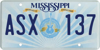 MS license plate ASX137