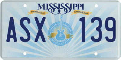 MS license plate ASX139