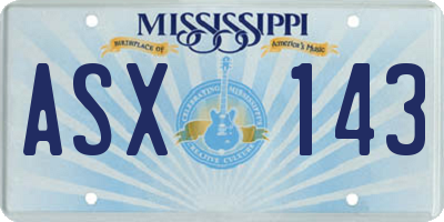 MS license plate ASX143