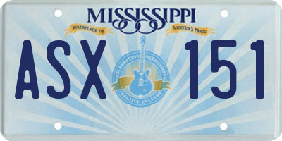 MS license plate ASX151