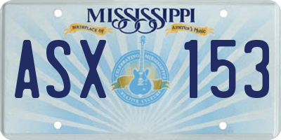 MS license plate ASX153