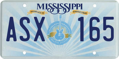 MS license plate ASX165