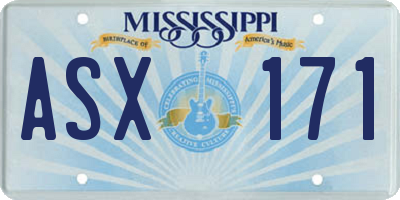 MS license plate ASX171