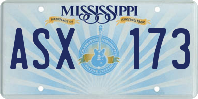 MS license plate ASX173