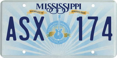 MS license plate ASX174