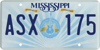 MS license plate ASX175