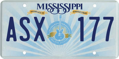MS license plate ASX177