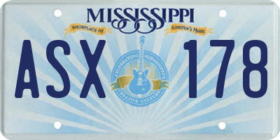 MS license plate ASX178