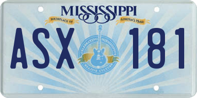 MS license plate ASX181