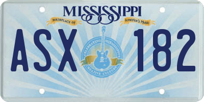 MS license plate ASX182