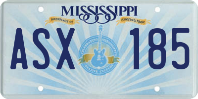 MS license plate ASX185