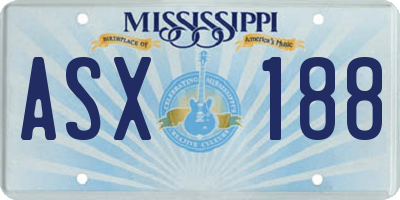 MS license plate ASX188