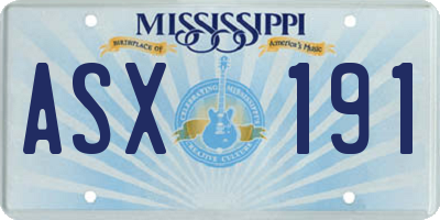 MS license plate ASX191