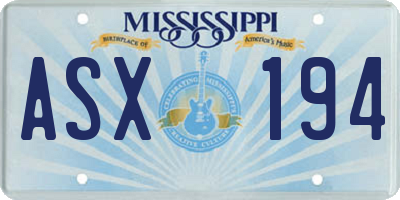 MS license plate ASX194