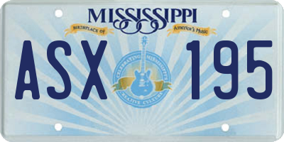 MS license plate ASX195