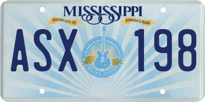 MS license plate ASX198